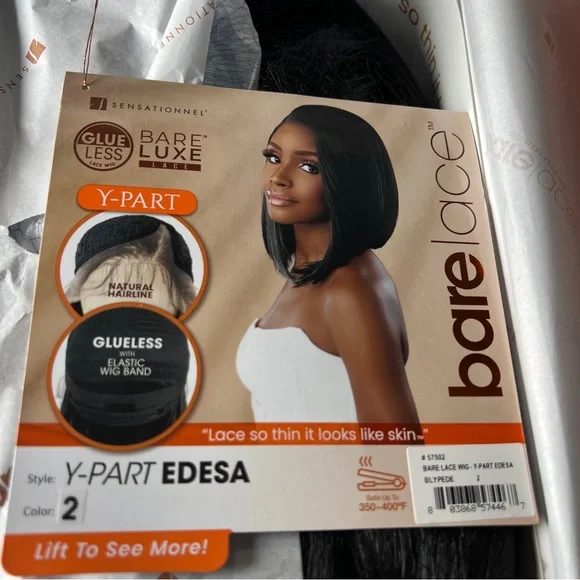 Bare Luxe Y-Part Edesa Wig - Black - Picture 1 of 8